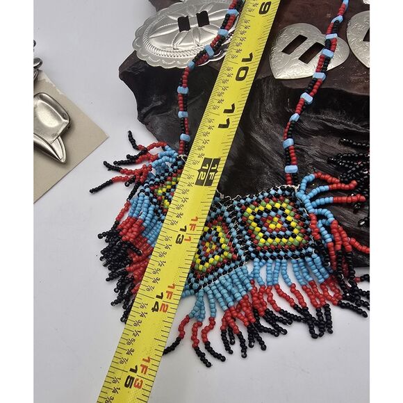 Vtg Native American Style Seed Bead Jewelry, Shank Buttons, Concho, Craft.. - Picture 13 of 16